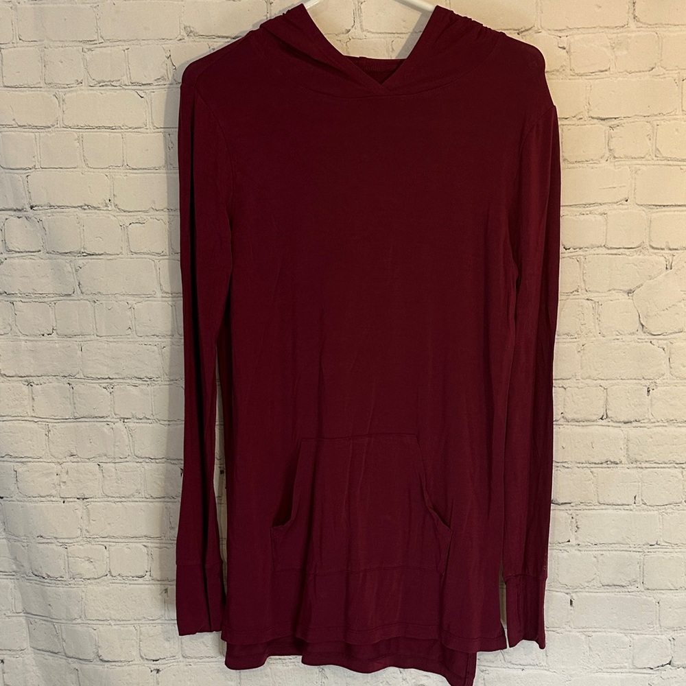 Cuddl Duds Burgundy Long Sleeve Hoodie